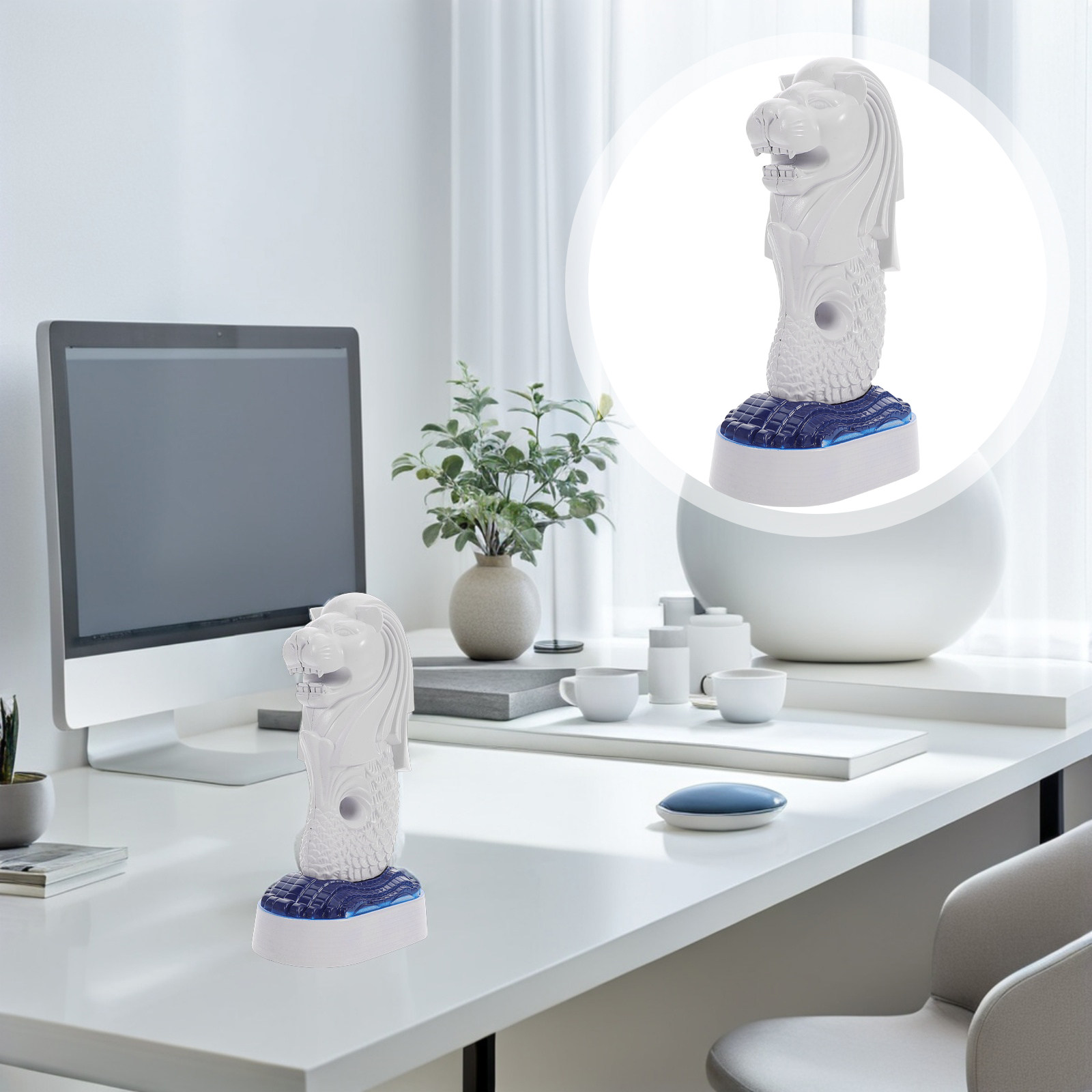 Home Office Singapore - Singapore Merlion Tabletop Lion Sculpture Creative