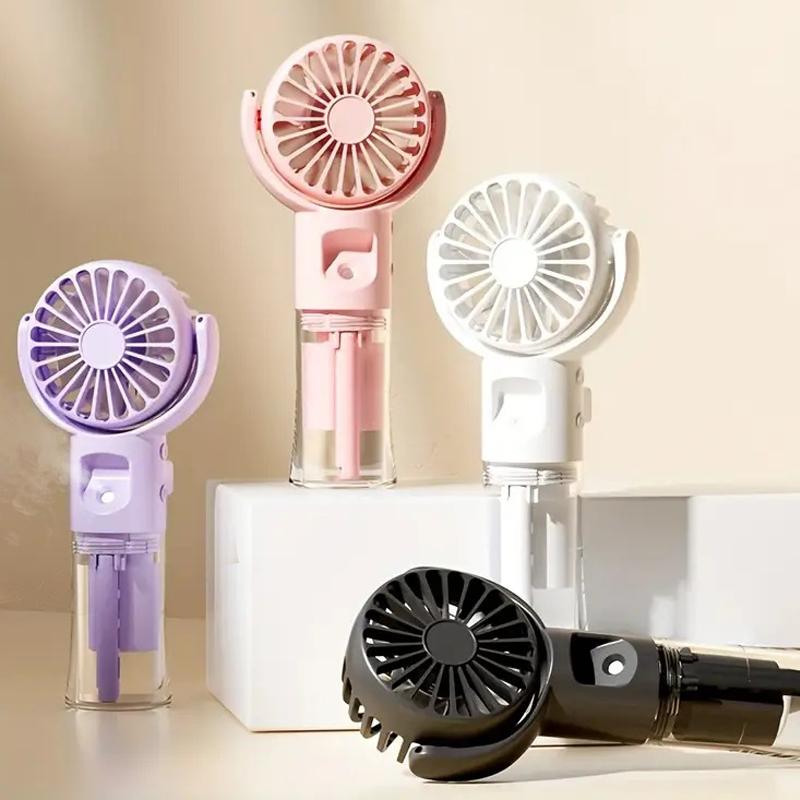 Usb Desk Fan - Portable hand-held spray fan with humidifier