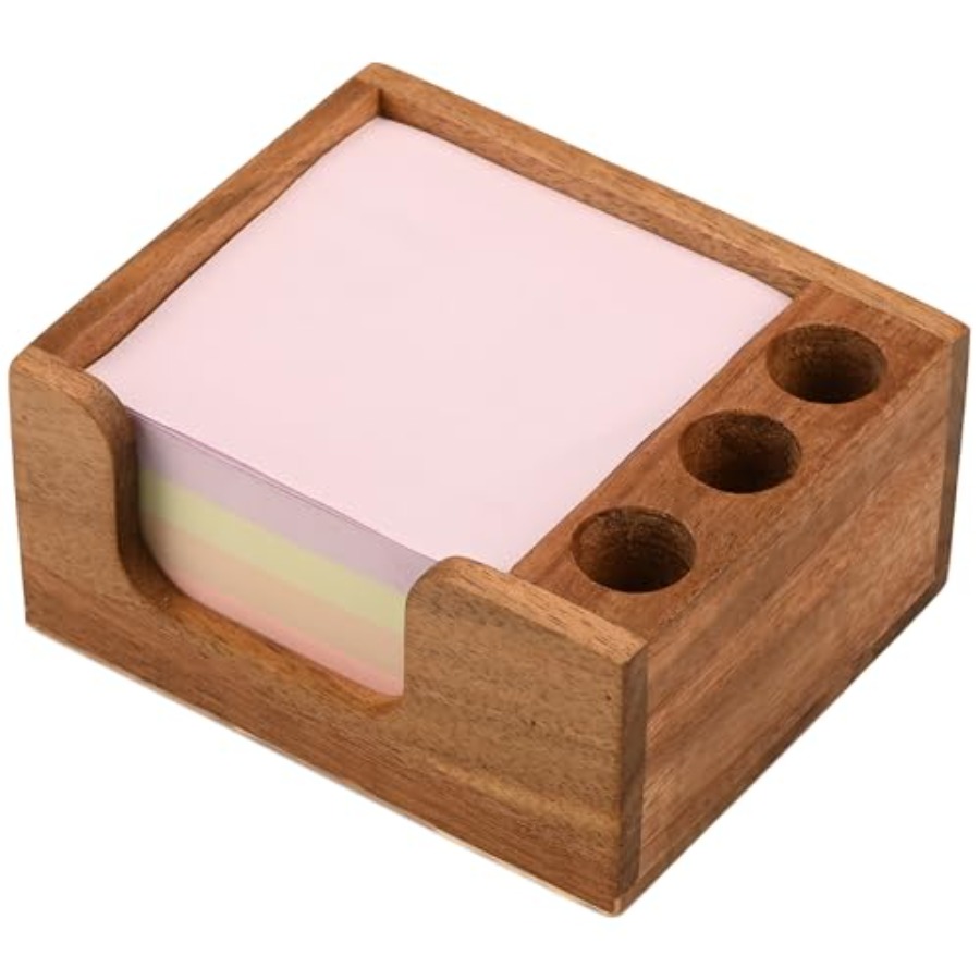 Sticky Note Dispenser - Acacia Wood Sticky Note Holder with
