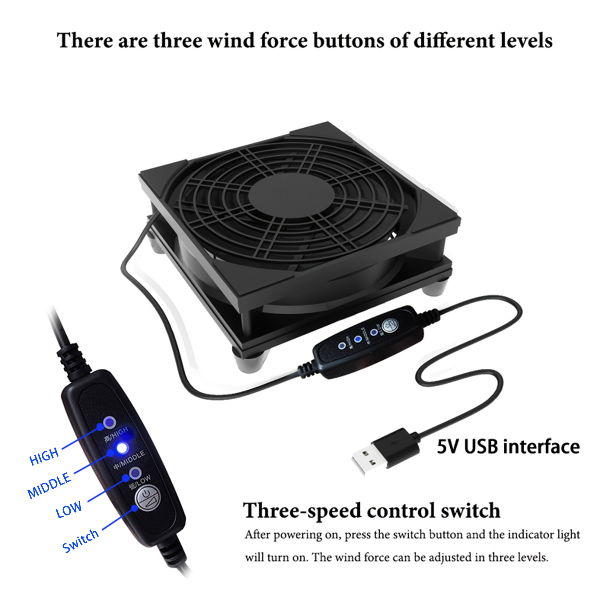 USB 3-Speed Quiet Cooling Fan  - Usb Desk Fan reseña y precio