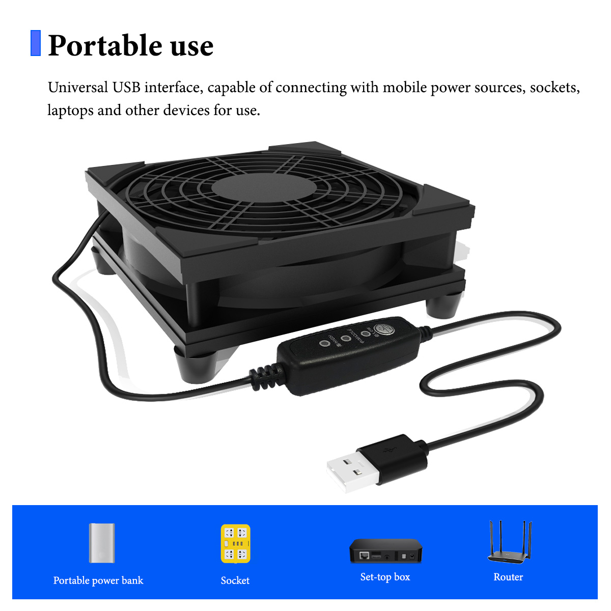 USB 3-Speed Quiet Cooling Fan  - Usb Desk Fan reseña y precio