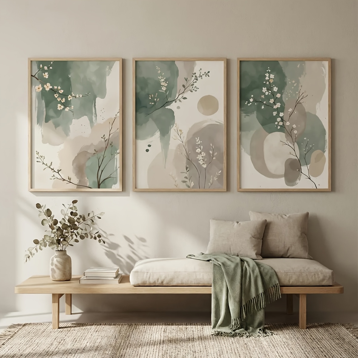 3pcs Japanese-Style Plant Canv - Home Office Image reseña y precio