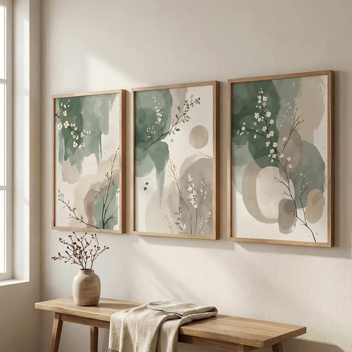 3pcs Japanese-Style Plant Canv - Home Office Image reseña y precio