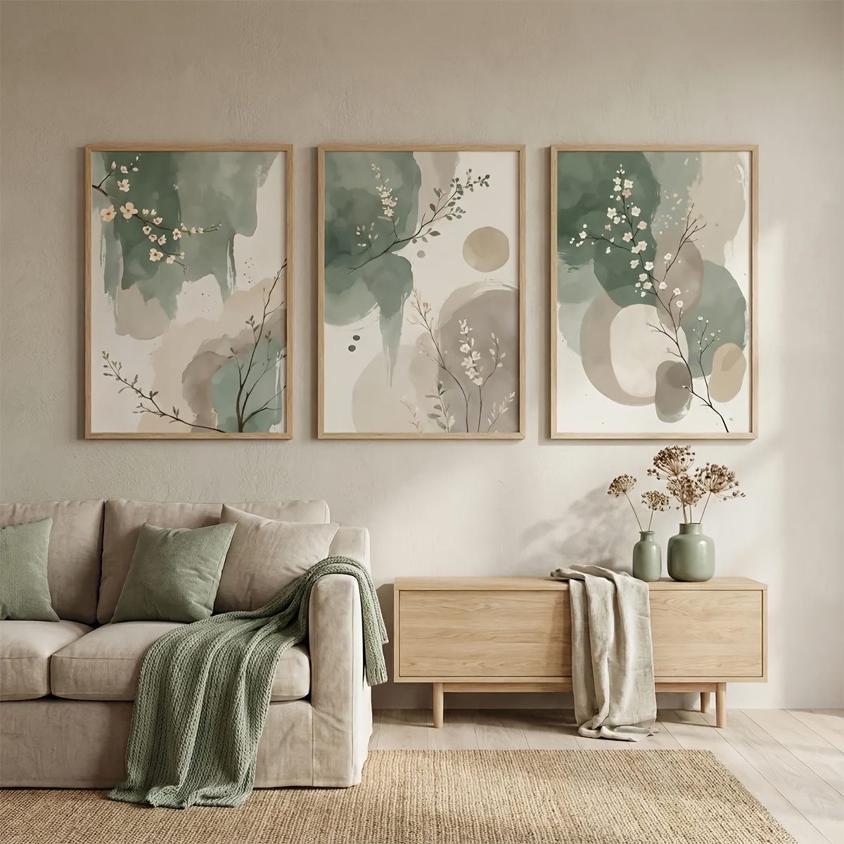 3pcs Japanese-Style Plant Canv - Home Office Image reseña y precio