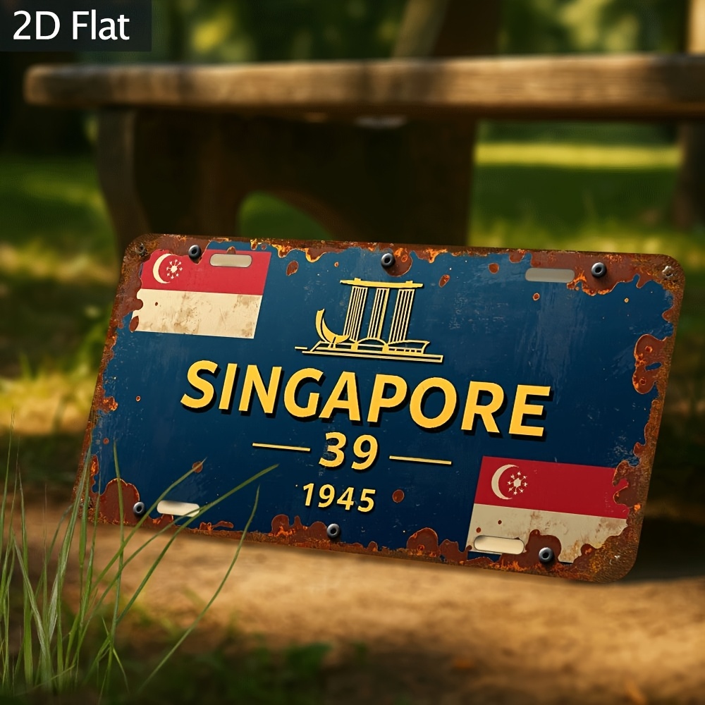 SINGAPORE FLAG 1945 AL Sign -  - Home Office Singapore reseña y precio
