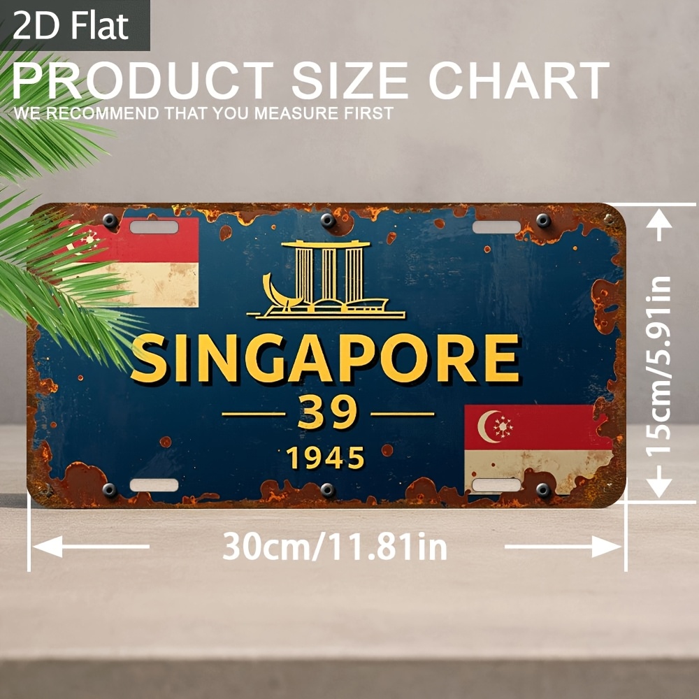 SINGAPORE FLAG 1945 AL Sign -  - Home Office Singapore reseña y precio