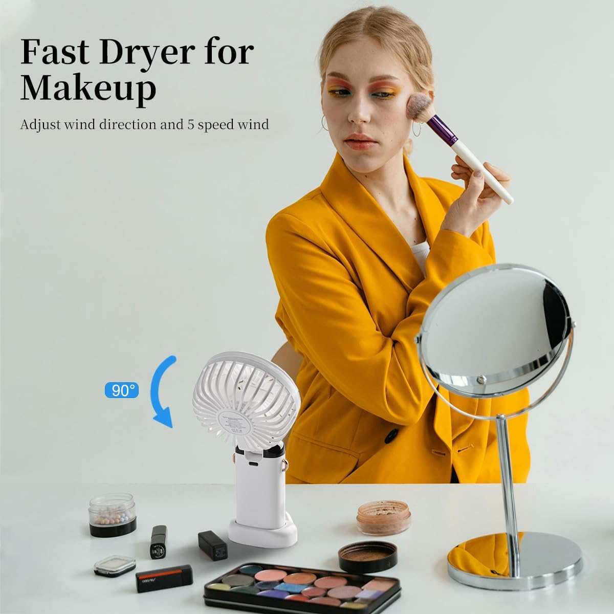 Handheld Mini Fan 1200mAh Fold - Usb Desk Fan reseña y precio