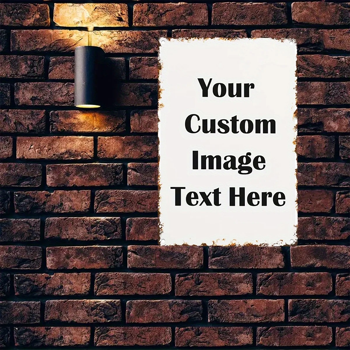 Custom Photo & Text Tin Sign - - Home Office Image reseña y precio