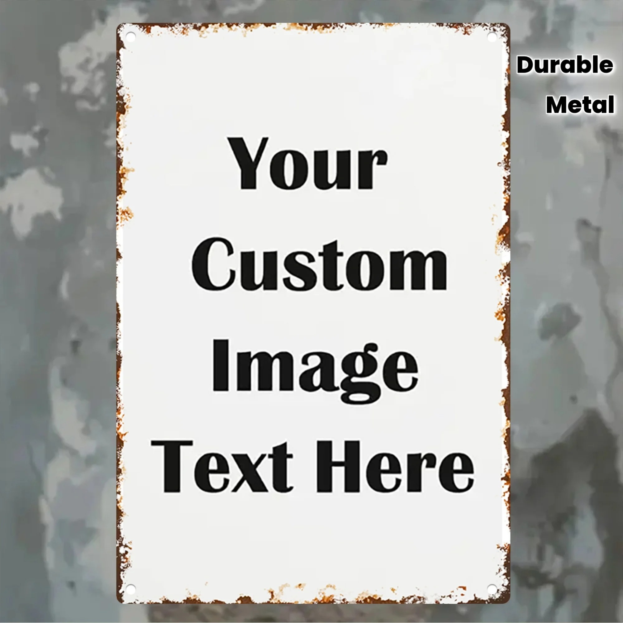 Custom Photo & Text Tin Sign - - Home Office Image reseña y precio