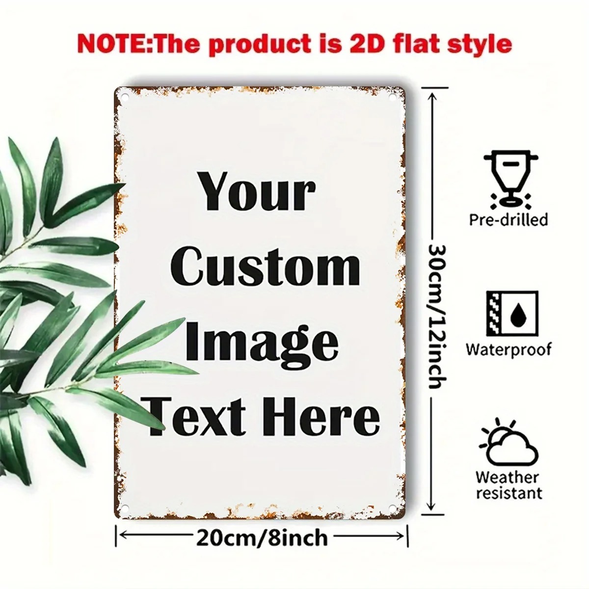 Custom Photo & Text Tin Sign - - Home Office Image reseña y precio