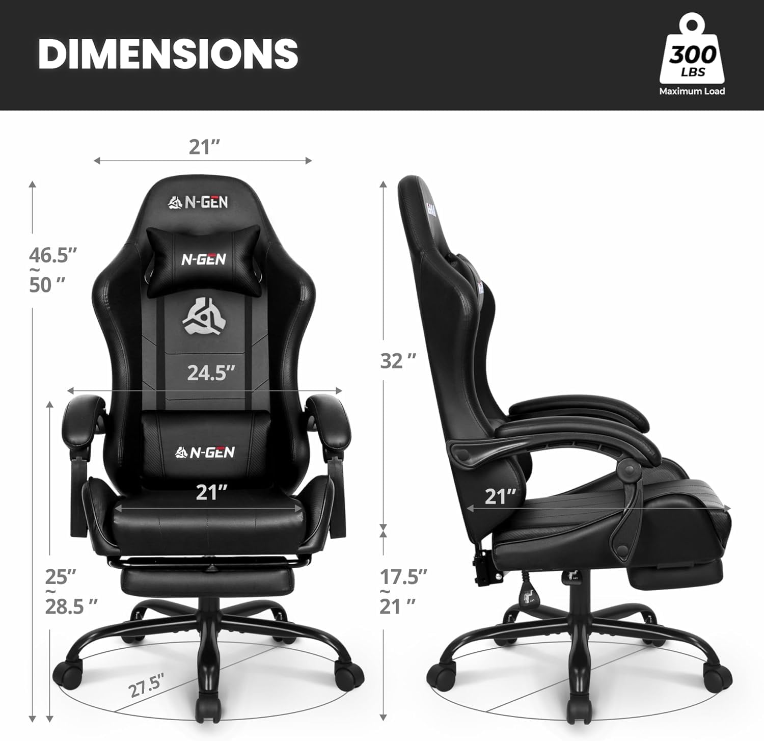 Gaming Chair with Footrest Lum - Home Office Ergonomics reseña y precio