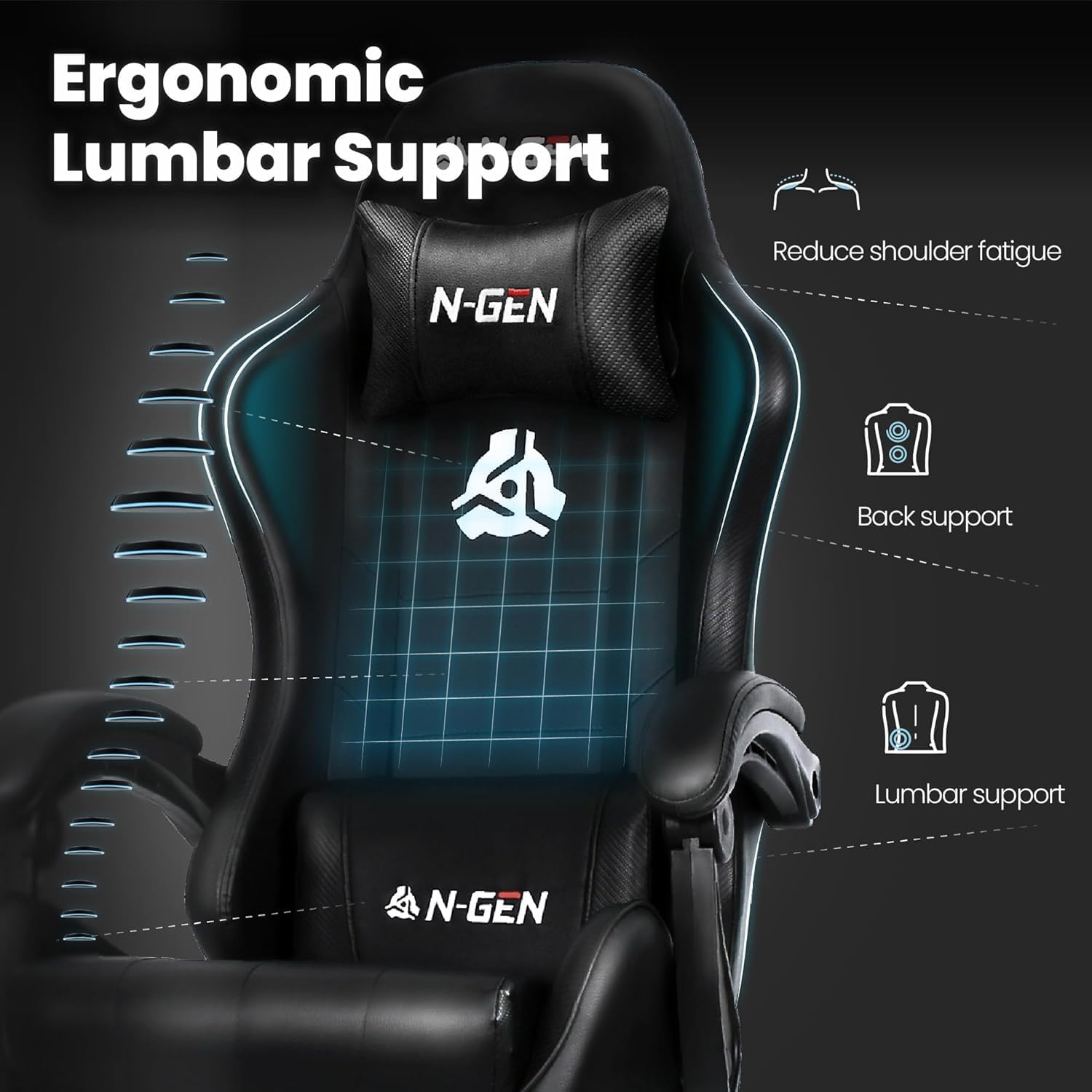 Gaming Chair with Footrest Lum - Home Office Ergonomics reseña y precio