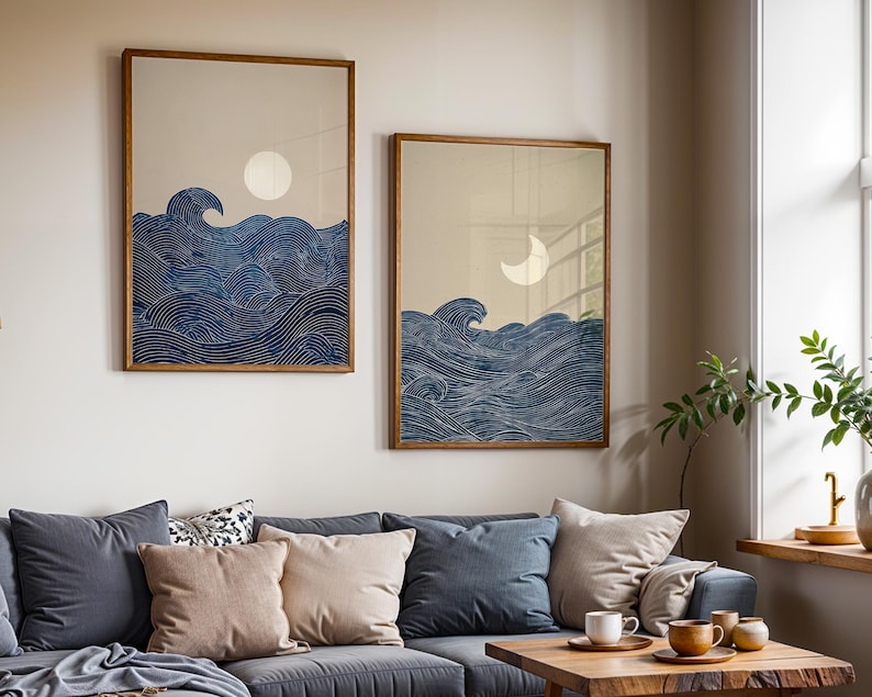 2pcs Japandi Minimalist Moon C - Home Office Image reseña y precio