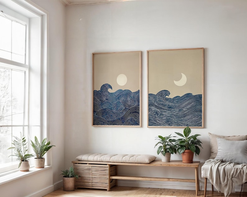 2pcs Japandi Minimalist Moon C - Home Office Image reseña y precio