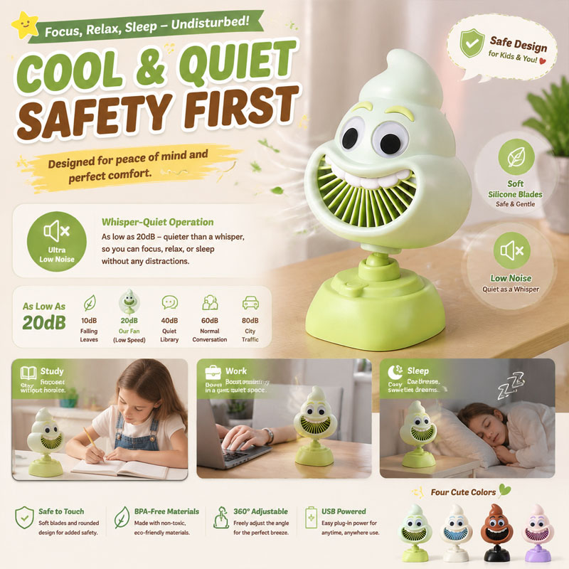 Funny Poop Emoji Mini Desktop  - Usb Desk Fan reseña y precio