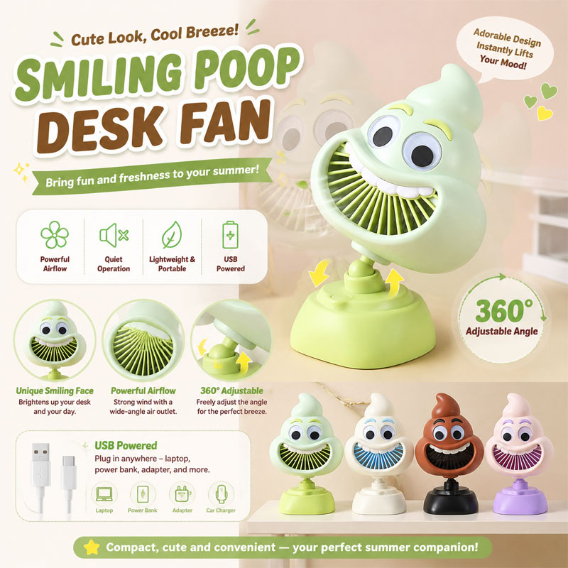 Funny Poop Emoji Mini Desktop  - Usb Desk Fan reseña y precio