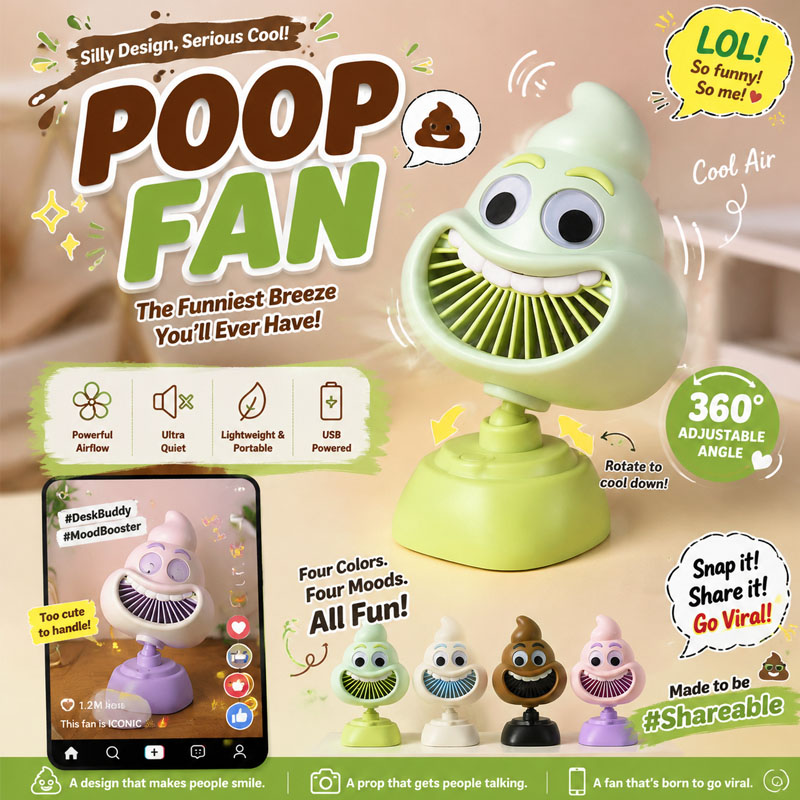 Funny Poop Emoji Mini Desktop  - Usb Desk Fan reseña y precio