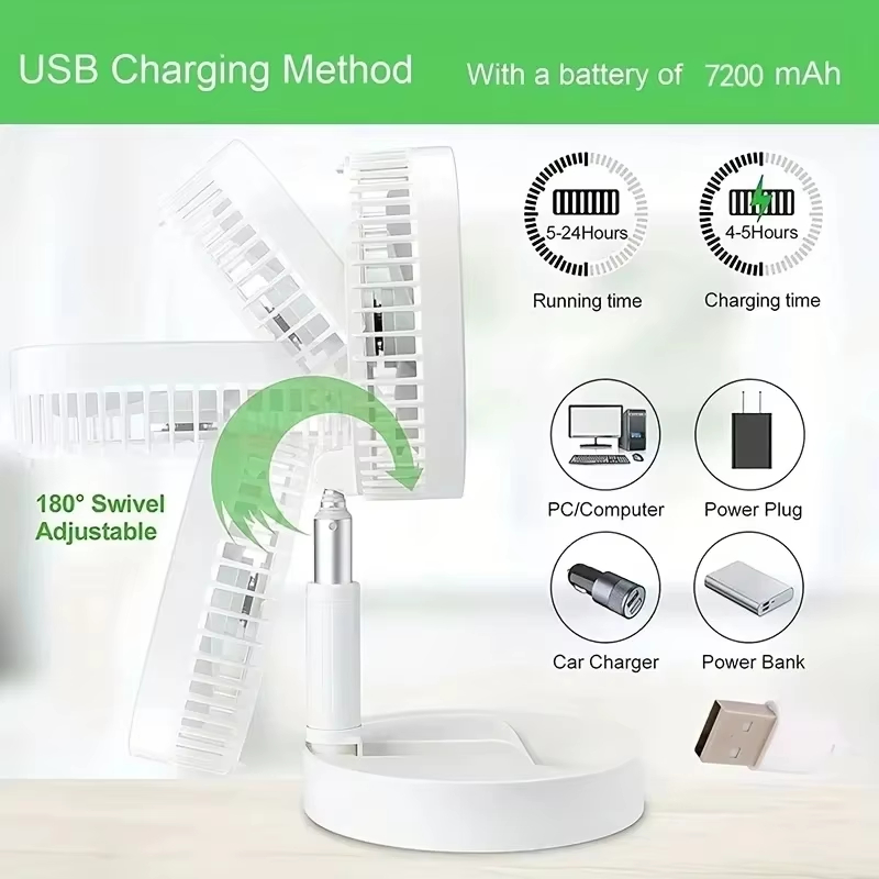 Retractable Fan Portable Mini  - Usb Desk Fan reseña y precio