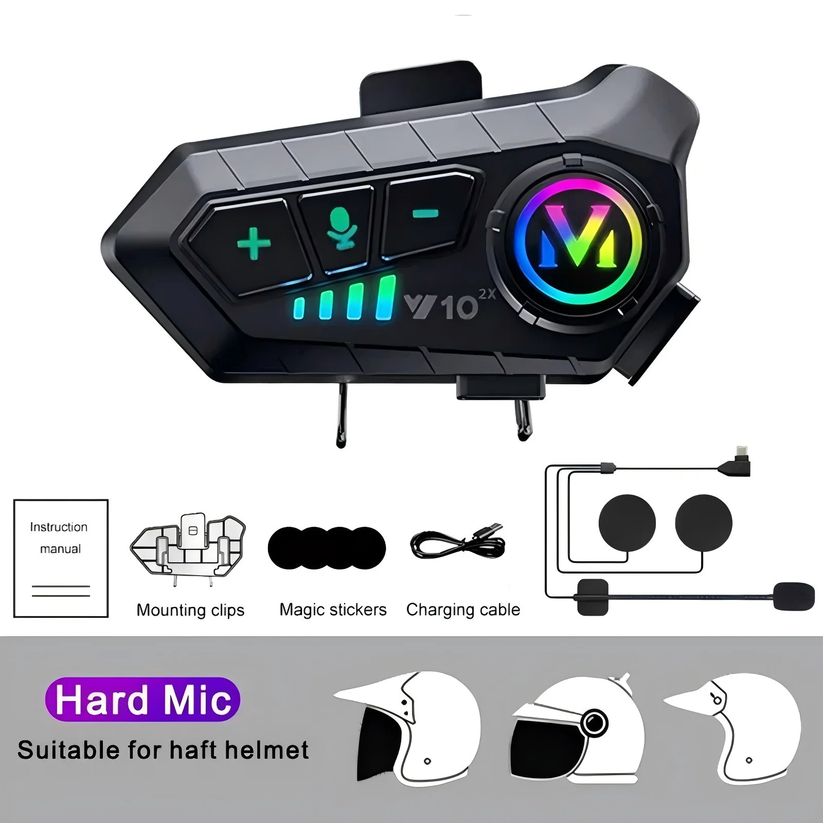 Y10 2x Motorcycle Helmet Bluet - Home Office Headset reseña y precio