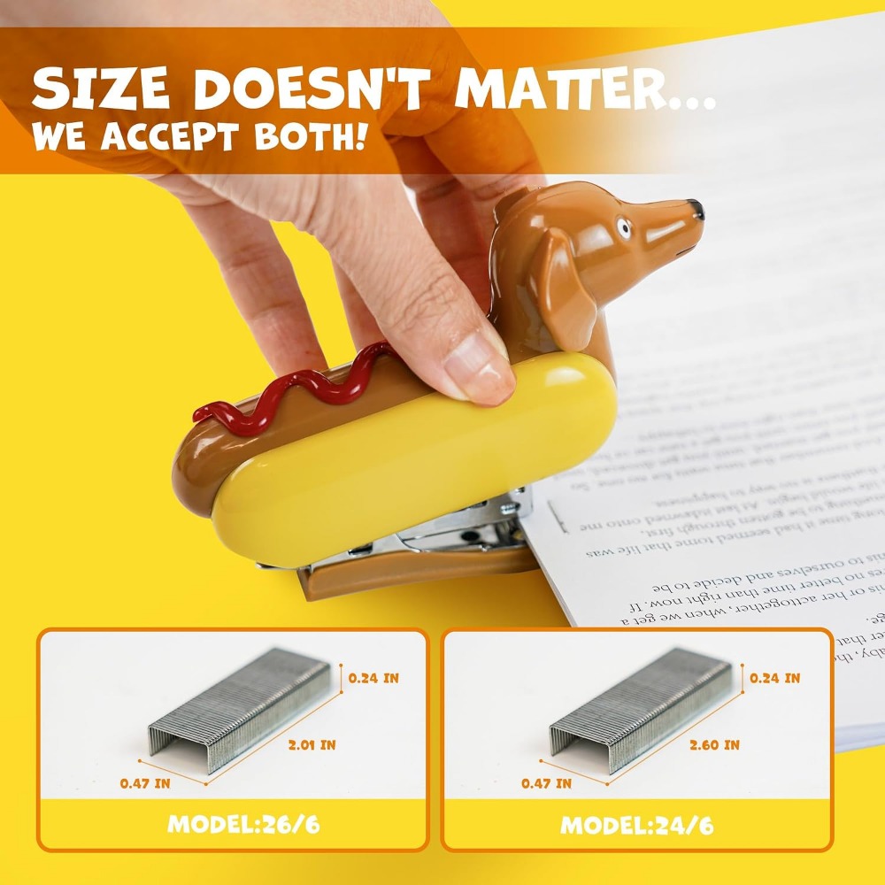 Mini Hotdog Stapler with 1000  - Home Office Image reseña y precio