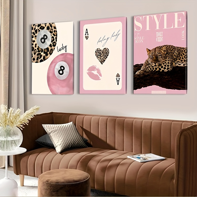 3pcs Leopard Cheetah Canvas Wa - Home Office Image reseña y precio
