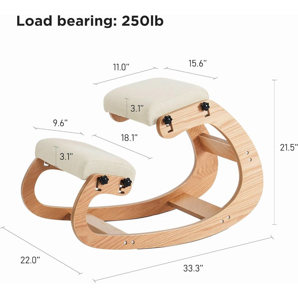 Ergonomic Adjustable Wooden Kn - Home Office Ergonomics reseña y precio