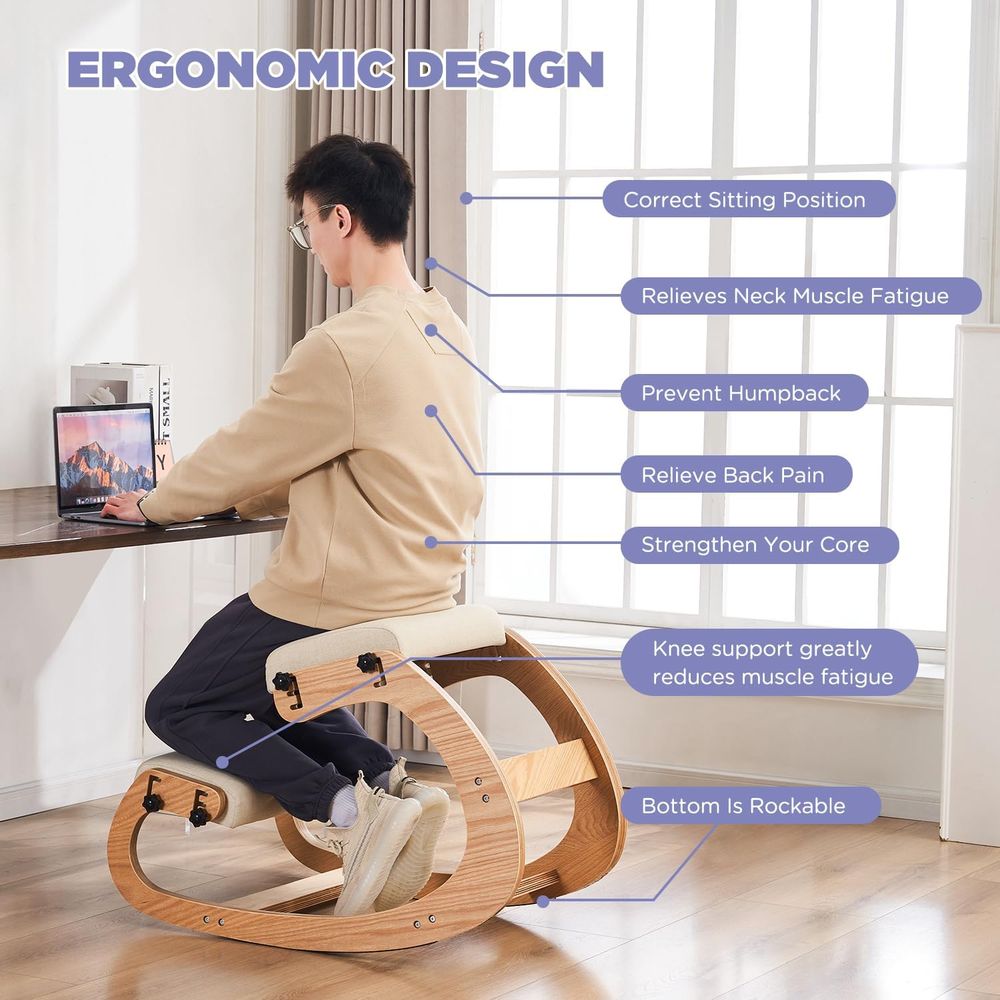 Ergonomic Adjustable Wooden Kn - Home Office Ergonomics reseña y precio