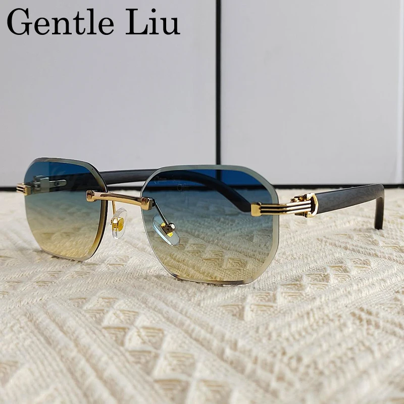 Vintage Square Rimless Sunglas - Blue Light Glasses reseña y precio