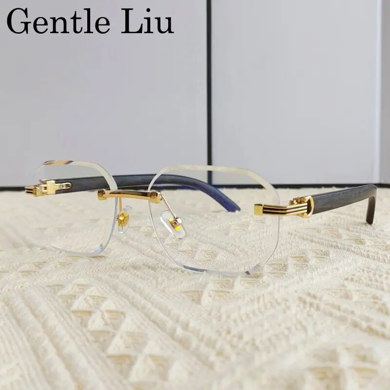 Vintage Square Rimless Sunglas - Blue Light Glasses reseña y precio