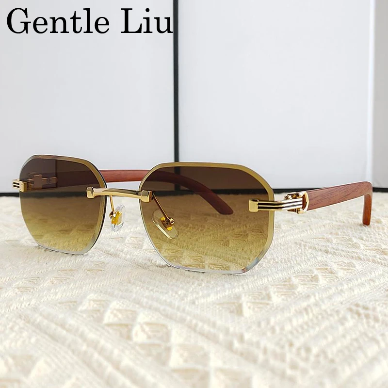 Vintage Square Rimless Sunglas - Blue Light Glasses reseña y precio