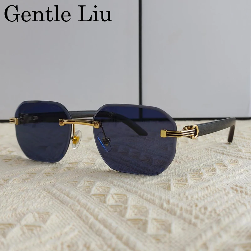 Vintage Square Rimless Sunglas - Blue Light Glasses reseña y precio