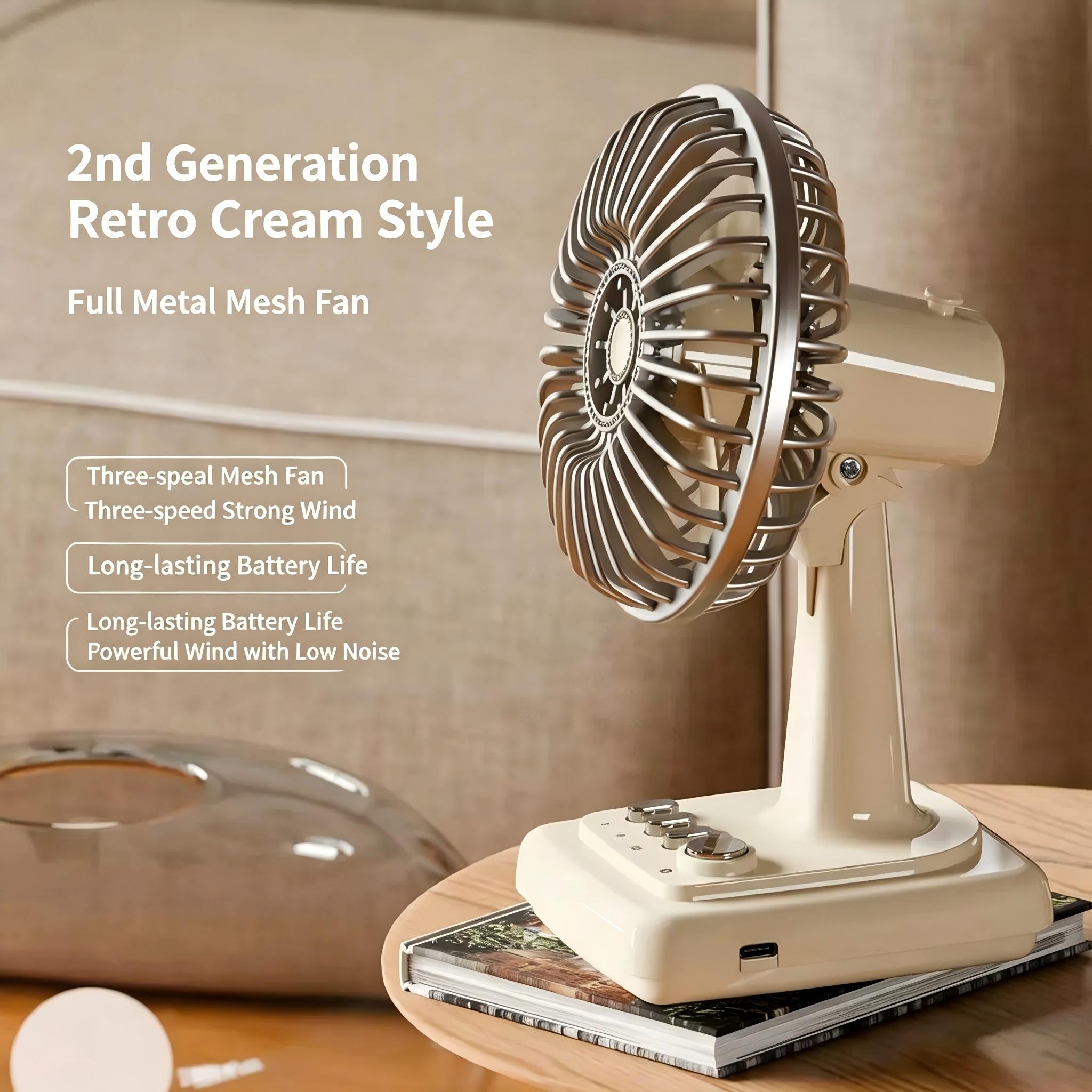 Retro Alloy Desktop Fan 3 Spee - Usb Desk Fan reseña y precio