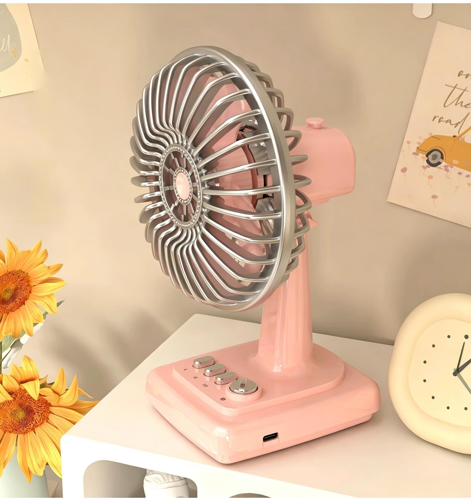 Retro Alloy Desktop Fan 3 Spee - Usb Desk Fan reseña y precio