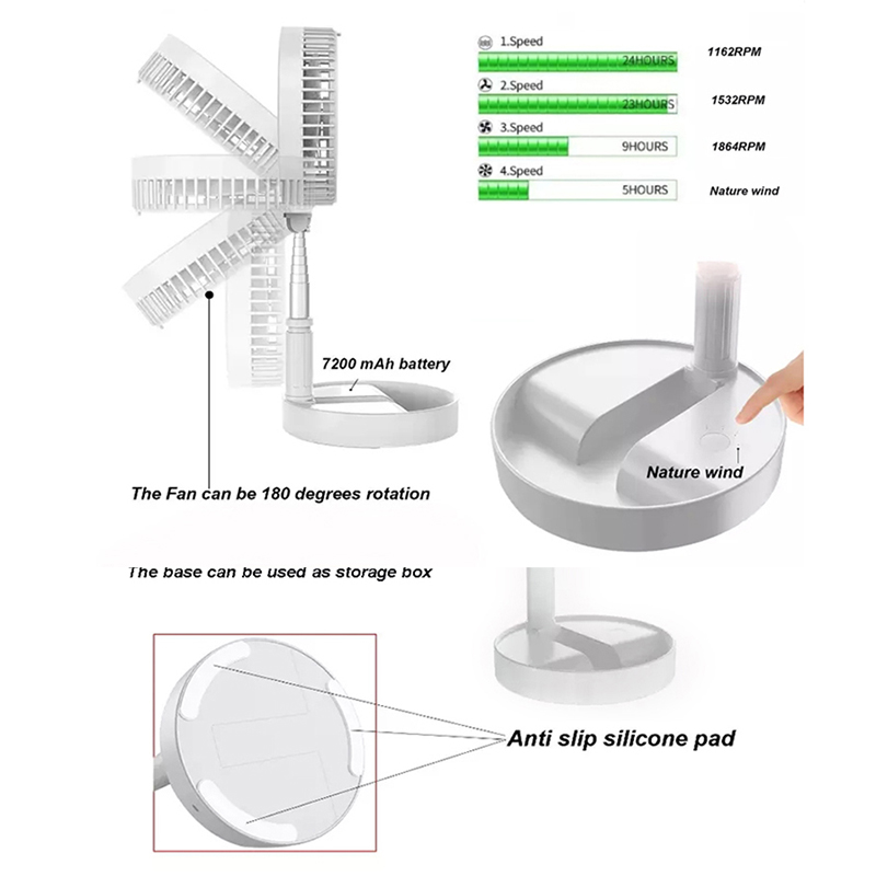 Outdoor Pedestal Telescopic St - Usb Desk Fan reseña y precio