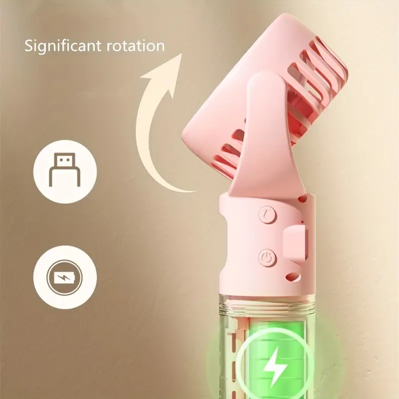 Portable hand-held spray fan w - Usb Desk Fan reseña y precio