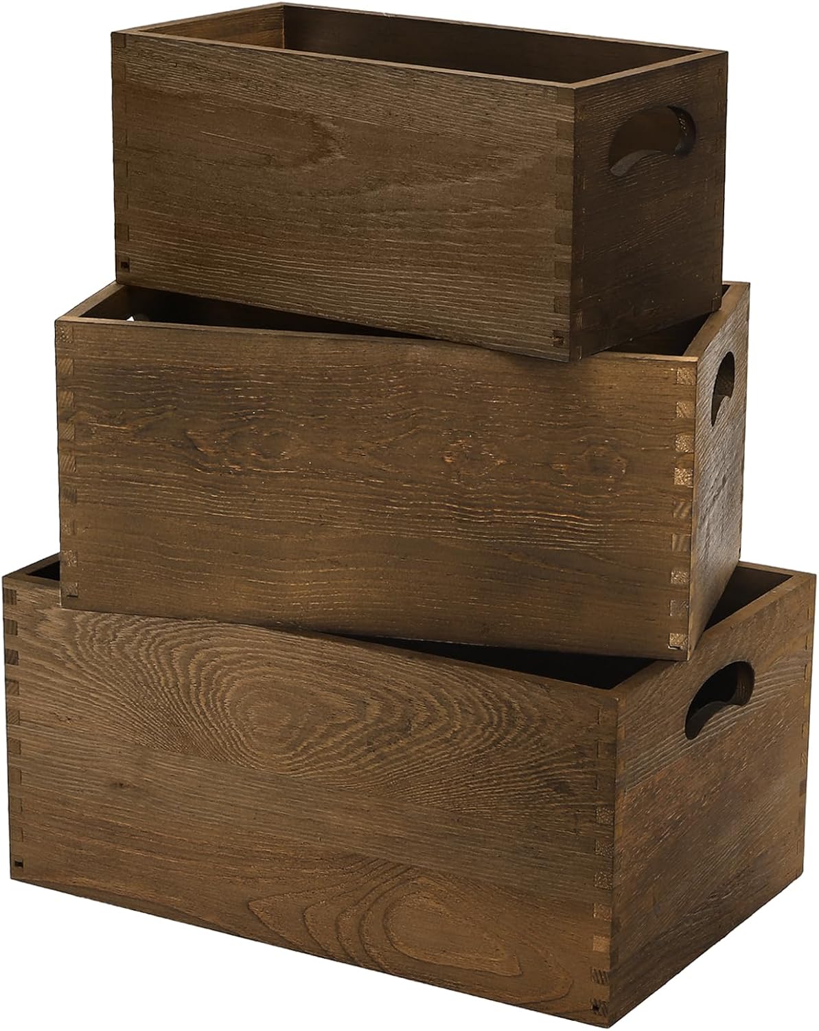 Set of 3 Nesting Wooden Crates - Home Office Image reseña y precio