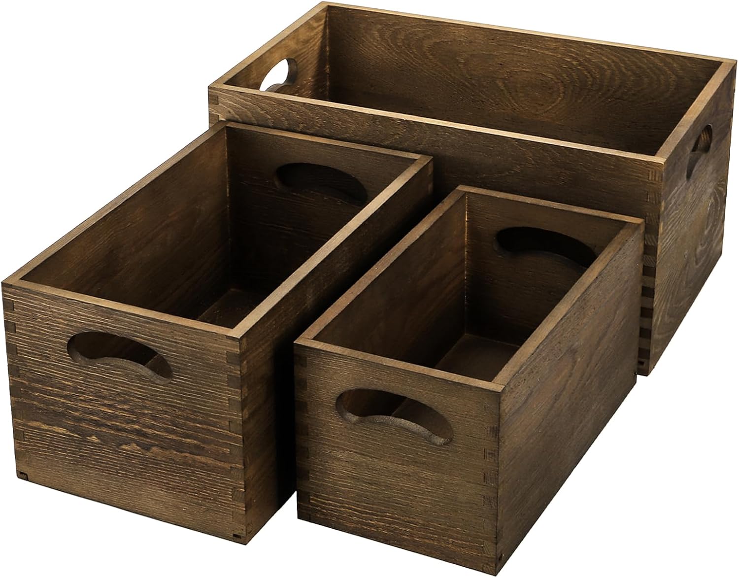 Set of 3 Nesting Wooden Crates - Home Office Image reseña y precio