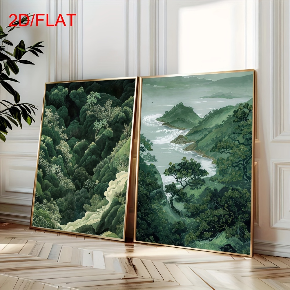 2pcs Modern Green Forest Mount - Home Office Image reseña y precio