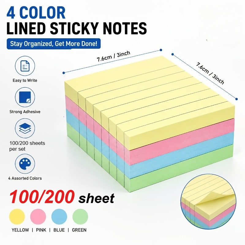 100/200 PCS Color Thick Sticky - Sticky Note Dispenser reseña y precio