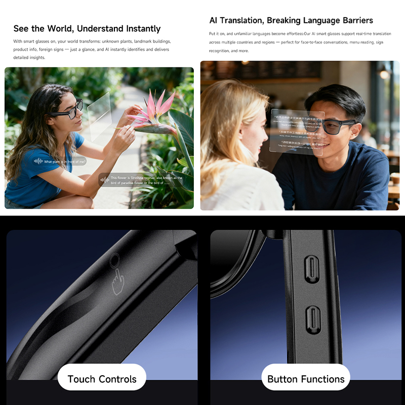 AI Smart Glasses with 100W HD  - Blue Light Glasses reseña y precio